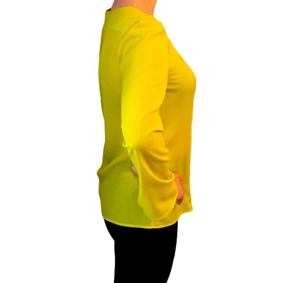 The Limited Yellow Scoop Neck Gold Button Blouse - Picture 7 of 14